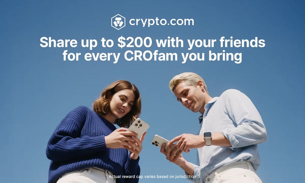 Crypto.com pristato atnaujintą persiuntimo programą su didesniais atlygiais