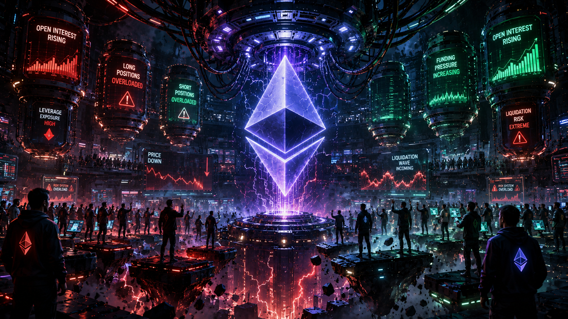 Ethereum atviros palūkanos kyla, o kaina mažėja: trumpo paspaudimo sąranka?